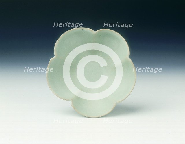 Yaozhou celadon five-lobed bowl, Five Dynasties, China, 10th century. Artist: Unknown