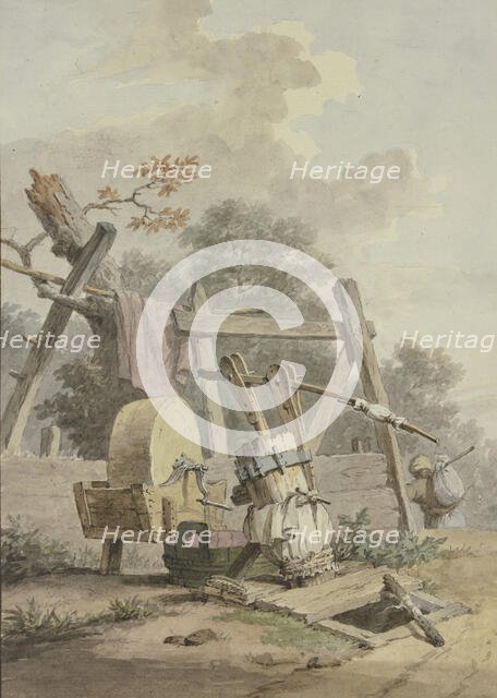 A grindstone by a well. Creator: Pieter Bartholomeusz. Barbiers.