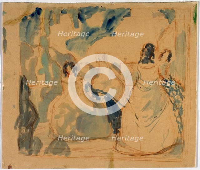 On the terrace, 1901. Artist: Borisov-Musatov, Viktor Elpidiforovich (1870-1905)