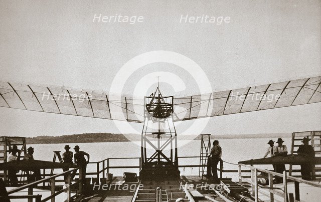 Professor Samuel P Langley's aeroplane, 1903.  Creator: Unknown.