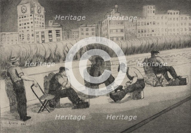 Shoeshining, ca.1936. Creator: Hyman William Katz.