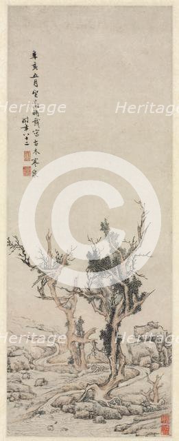 Old Trees by a Wintry Brook, 1551. Creator: Wen Zhengming (Chinese, 1470-1559).