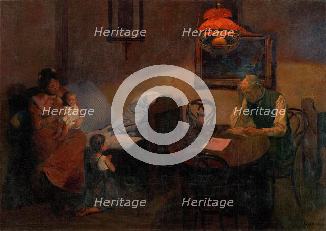 Evening Prayer, 1910-1911. Creator: Gustav Mally.