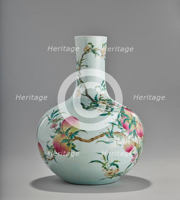 Vase with nine peach design, 1736-1795. Creator: Unknown.