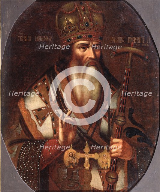 Portrait of Joachim, Patriarch of Moscow (1674-1690), End of 17th cen.. Artist: Russian master  