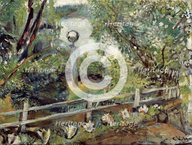The Garden with the Glass Ball, probably 1918. Creator: Christian Krohg.