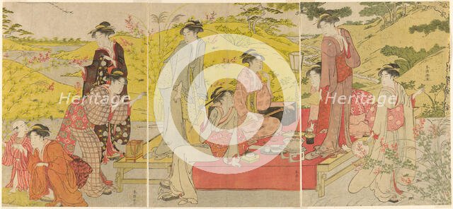 Picnic Party at Hagidera, c. 1785/95. Creator: Katsukawa Shuncho.