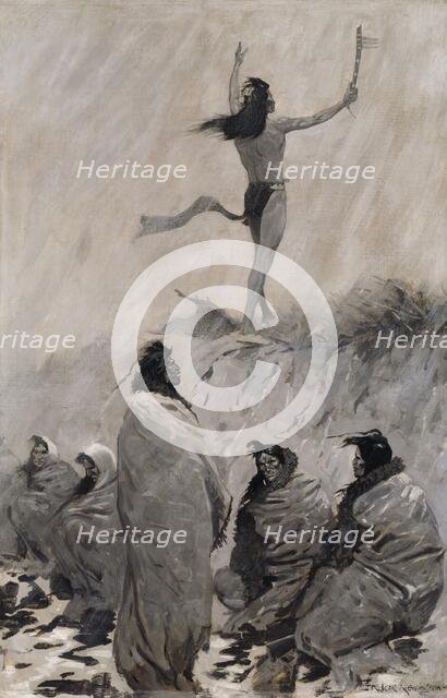 The Fire Eater Raised His Arms to the Thunder Bird, c. 1900. Creator: Frederic Remington.