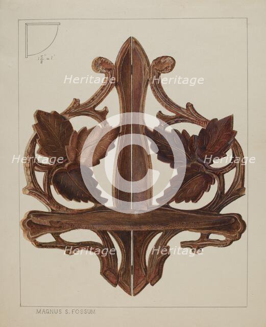 Shelf (Corner Bracket), c. 1937. Creator: Magnus S. Fossum.