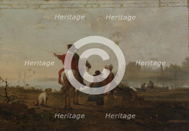 Dutch Landscape with Figures, late 18th-early 19th century. Creator: Jacob van Strij.