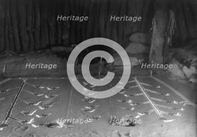 Sand painting, Wind Doctor's ceremony-Navaho, c1905. Creator: Edward Sheriff Curtis.
