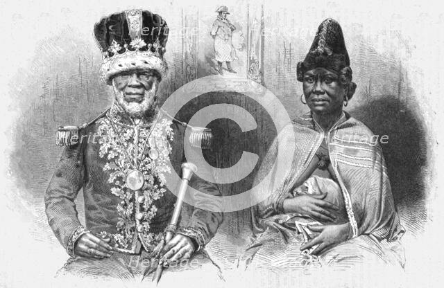 'King Denis of the Gaboon, and his principal wife; The Gaboon.', 1875. Creator: Unknown.
