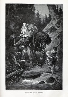 Rudolph of Habsburg and the Priest, 1882. Artist: Brend'amour, Richard (1831-1915)