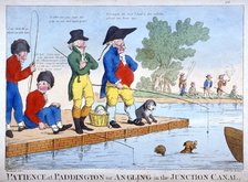 'Patience at Paddington, or angling in the Junction Canal', c1800. Artist: Roberts