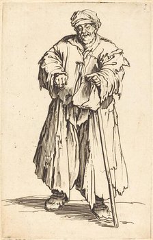 Fat Beggar with Eyes Cast Down, c. 1622. Creator: Jacques Callot.