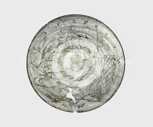Engraved glass bowl (Wint Hill Bowl), early 4th century. Artist: Unknown.