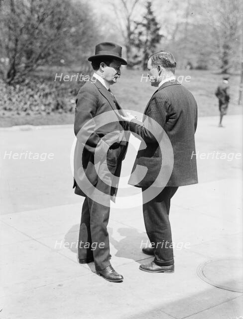 William J. Burns, Detective - Left, with Jack Wheeler, 1914. Creator: Harris & Ewing.