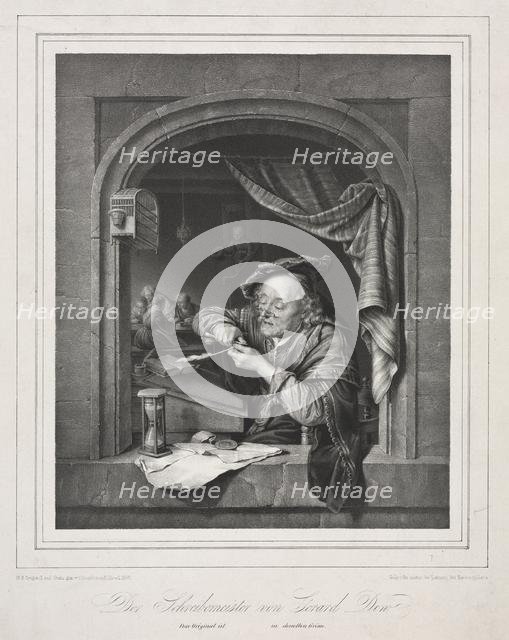 The Writing-Master of the Old Schoolmaster, 1836. Creator: Franz Seraph Hanfstaengl (German, 1804-1877).