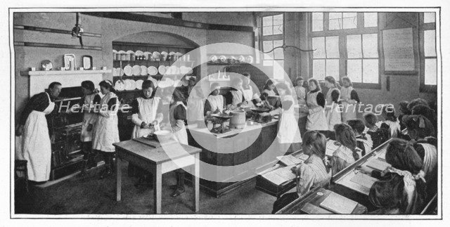 Learning to cook, London, c1900 (1901). Artist: Unknown.