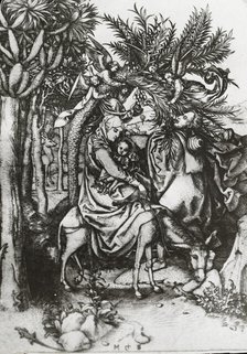 Reproduction of print: Flight into Egypt , between 1915 and 1925. Creator: Martin Schongauer.