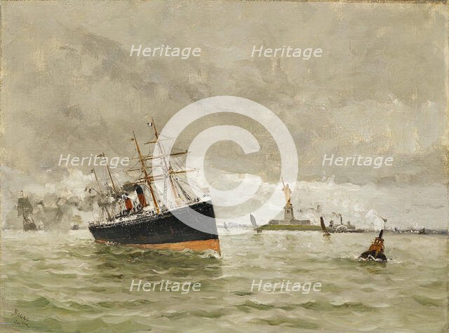 New York: Entering the Harbor, 1887. Creator: Frank Myers Boggs.