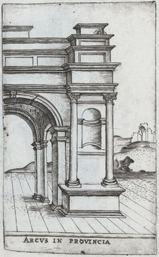 Arcus S. Georgii, from a Series of Prints depicting (reconstructed) Buildin..., Plate ca. 1530-1550. Creator: Master GA.