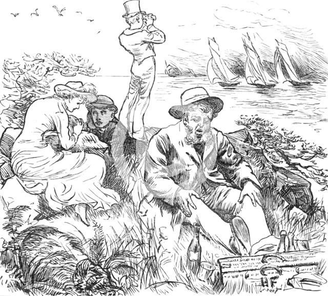 Sketches at the Ryde Regatta: "Far from the Madding Crowd", 1881. Creator: Joseph Swain.