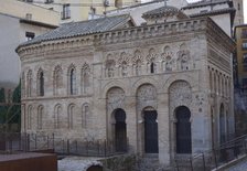 Northwest facade and apse, Cristo de la Luz Shrine, Toledo, Castile-La Mancha, Spain, 2022.  Creator: LTL.