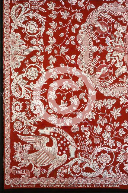 Coverlet, New York, 1854. Creator: Ira Hadsell.