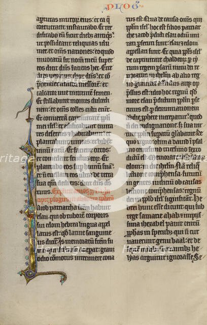 Inhabited Initial J; Marquette Bible, about 1270. Creator: Unknown.