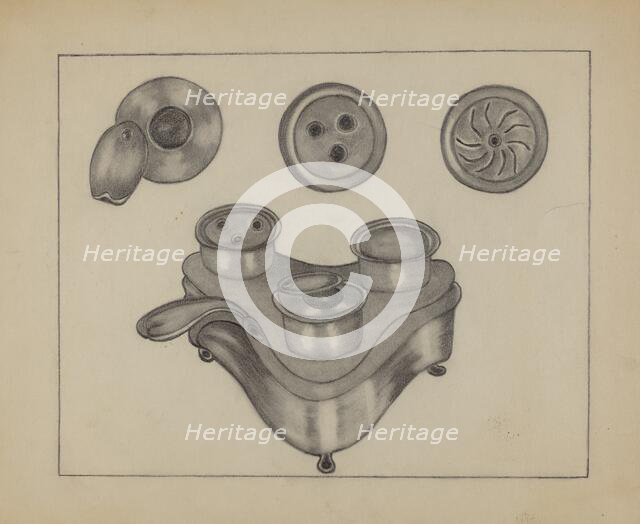 Pewter Desk Set, 1936. Creator: Mae Szilvasy.