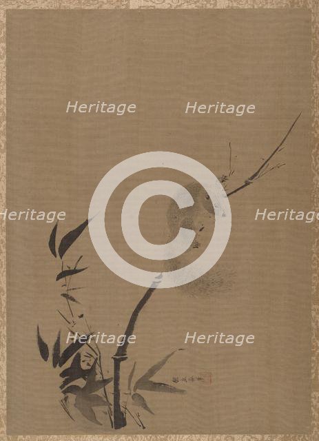 Squirrel on Bamboo, ca. 1650. Creator: Kanô Tan'yû.