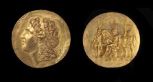 Aboukir Medallion. The obverse: head of Alexander the Great..., 3rd cen. AD. Creator: Numismatic, Ancient Coins  .