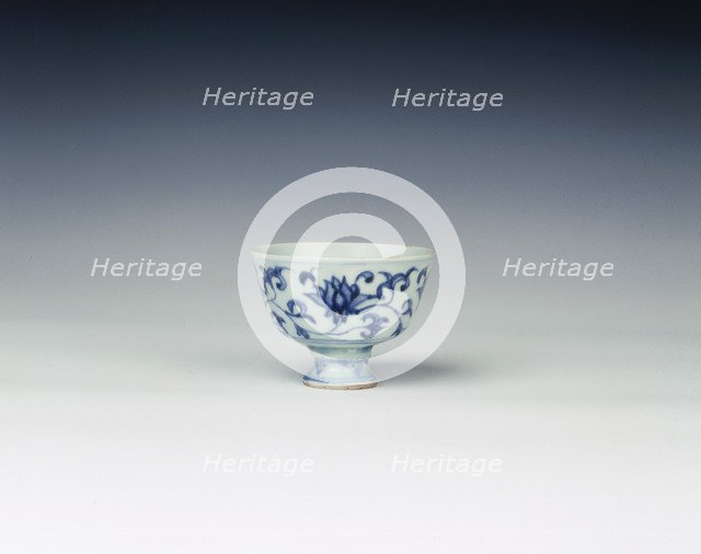 Blue and white tea or wine cup, China, 1450-1475. Artist: Unknown