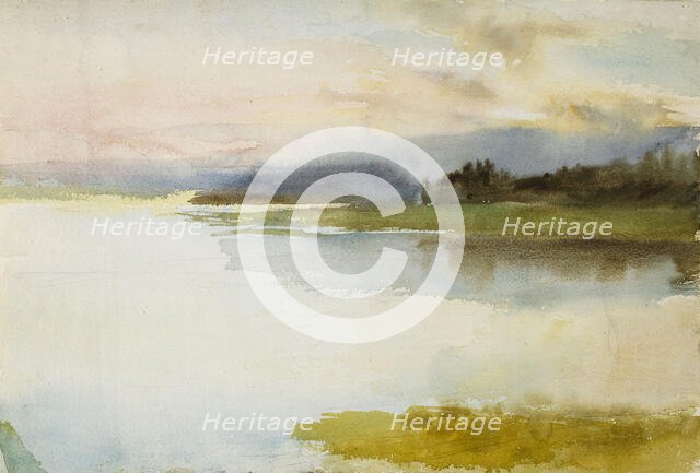 Seashore in the Evening; Landscape, Evening, 1890-1899. Creator: Albert Edelfelt.