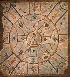 Ceiling in the Chamber of the Hypogeum of Lucina...Rome, Italy, (1928). Creator: Unknown.