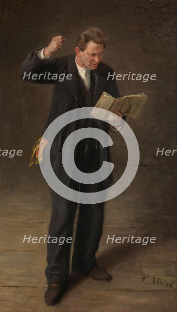 An Actor - the actor Alois Wohlmuth as "Malvolio", 1893. Creator: Fritz Karl Hermann von Uhde.