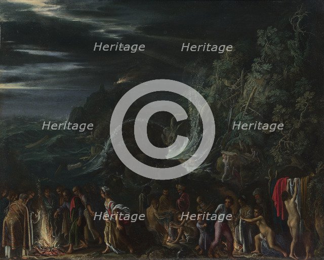 Saint Paul on Malta, ca. 1600. Artist: Elsheimer, Adam (1578-1610)