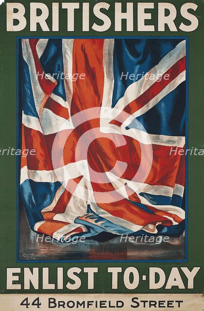 Britishers, Enlist To-Day, 1917. Creator: Lipscombe, Guy (1881-1952).