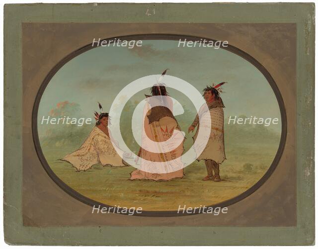 Three Blackfoot Men, 1855/1869. Creator: George Catlin.