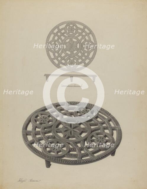 Pa. German Trivet, c. 1939. Creator: Filippo Porreca.