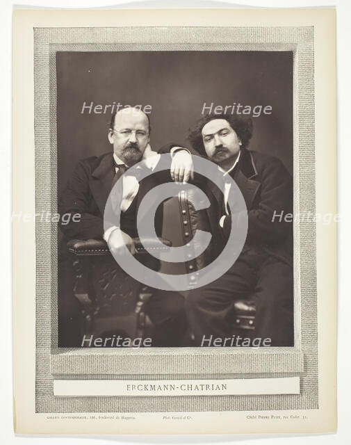 Émile Erckmann (French writer, 1822-1899) and Alexandre Chatrian (French writer, 1826-1890), c. 1876 Creator: Pierre Petit.