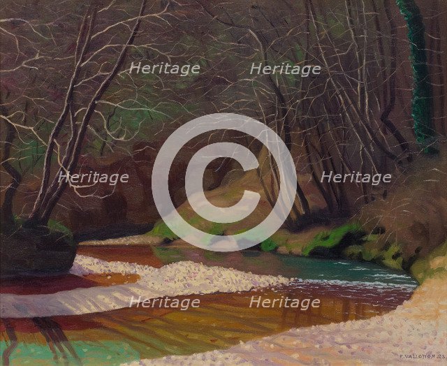 Ruisseau rouille et galets blancs, 1921.