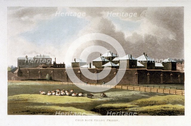 Cold Bath Fields Prison, Finsbury, London, 1814. Artist: Anon