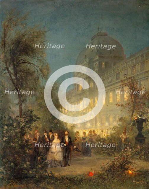 Night fete at Tuileries, June 10, 1867, on the occasion of the visit of foreign sovereigns to the... Creator: Pierre Henri Tetar Van Elven.