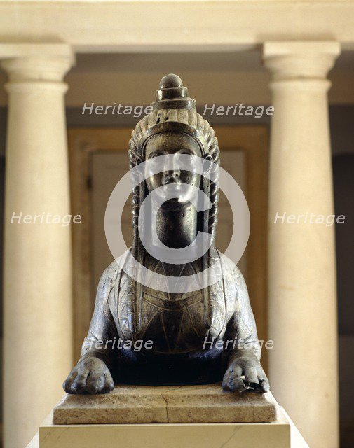 Lead sphinx by John Cheere on the ground floor of the Link Building, Chiswick House, London, c2000s. Artist: Unknown.