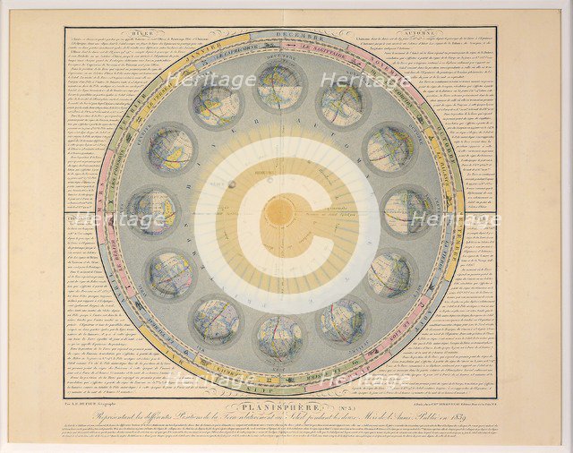 Planisphere (no. 3), pub. 1839. Creator: Auguste-Henri Dufour (1795-1865).