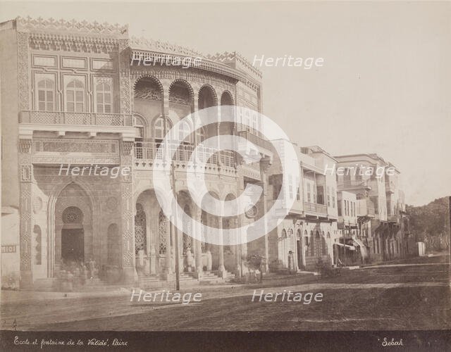 Public Fountain and School, Cairo, 19th century. Creator: Pascal Sébah.