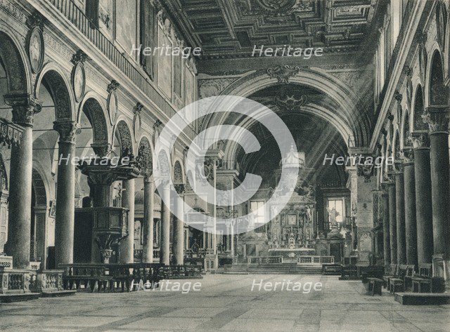 Interior of the Basilica of Santa Maria in Ara Coeli on the Capitoline Hill, Rome, Italy, 1927. Artist: Eugen Poppel.