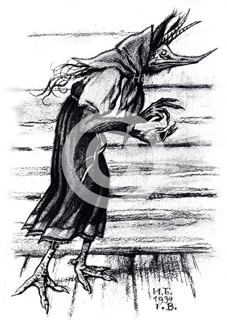 Kikimora, 1934. Artist: Bilibin, Ivan Yakovlevich (1876-1942)